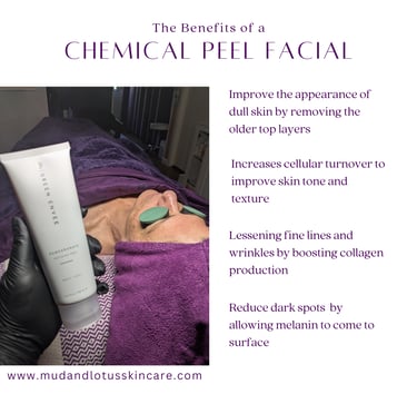 A chemical peel facial treatment showing the benefits for skin tone, texture, and anti-aging.