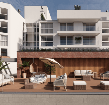 Vista deck lagoa prédio multifamiliar ORLA Laranjal na cidade de Pelotas. Construtora Valori Empreendimentos