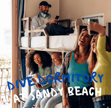 dive and stay at sandy beach hotel dive dormitory 
