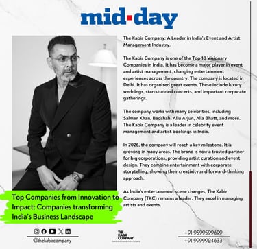 The Kabir Company featured in MIDDAY 