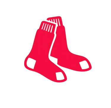 A pair of red baseball socks icon isolated on a black background.