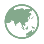 Globe icon representing global hospitality experience and international perspective