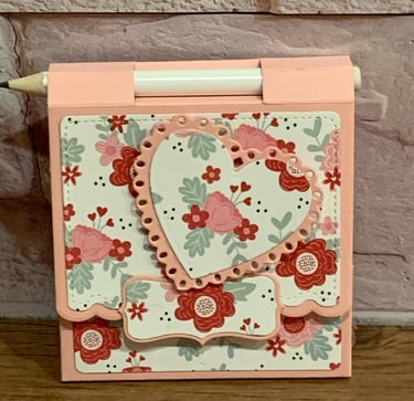 Valentine Sticky Note Pad Holder with Mini Pencil