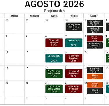PROGAMACION TEATRO AGOSTO