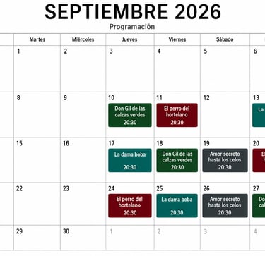 PROGRAMACIÓN TEATRO ALMAGRO CORRAL DE COMEDIAS