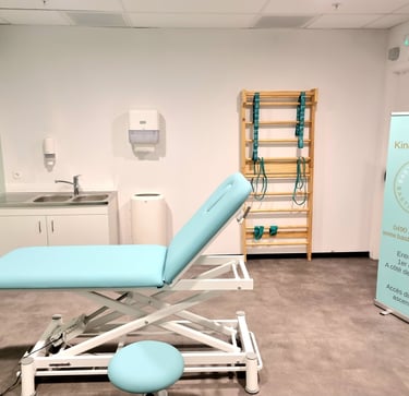 la salle de soins du cabinet de kiné à tournai