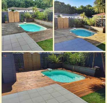Nettoyage et saturation d'une terrasse en bois