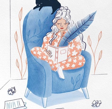 illustration of a woman reading