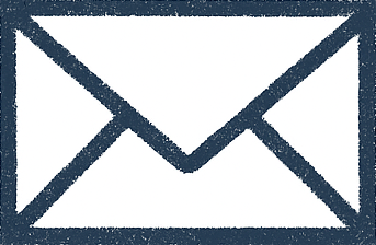 Sketch-style envelope icon representing contact and after-sales enquiries.