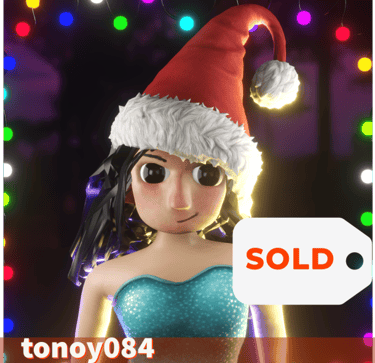 a woman in a santa hat and a santa clause hat CNFT/NFT by rwiat-nfts SOLD
