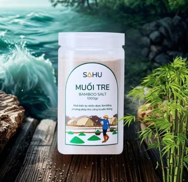 Muối tre 1kg hũ nhựa Sahu
