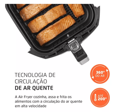 Fritadeira sem óleo air fryer 4L Mondial 1500W AFN-40-BFT
