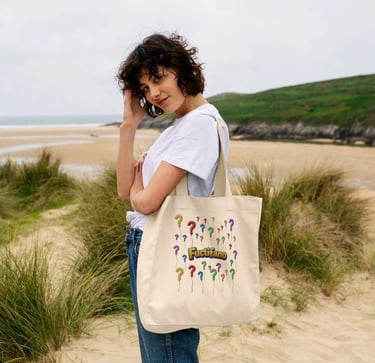 Fuctifano Shopper Tote Bag with Question Marks