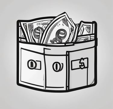 a wallet with money inside of it