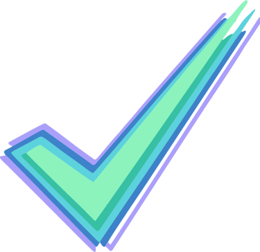 Check en tonos verdes y azules con triángulos, representando claridad y validación.