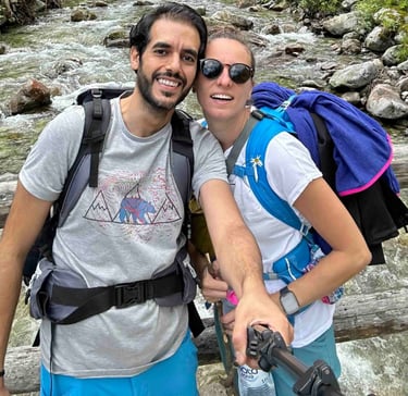 a couple taking a selfie in tatra mountain in poland