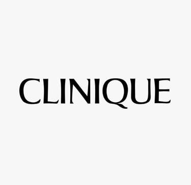 Logo of CLINIQUE, a global beauty brand whose standards are met by King Fly.