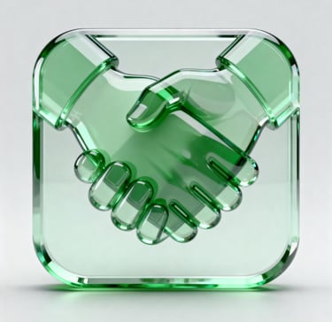  Icon of interlocking hands, for King Fly's proactive & reliable partnership.