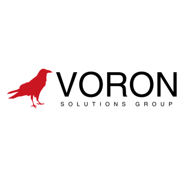 a red bird next to Voron Solutions Group Text in black lettering