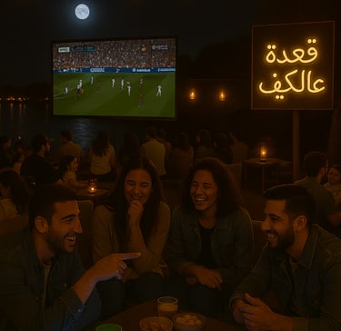 a group of people sitting at a table with drinks