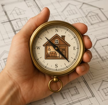 Boussole symbolisant le fait de retrouver son cap interieur grâce au feng shui