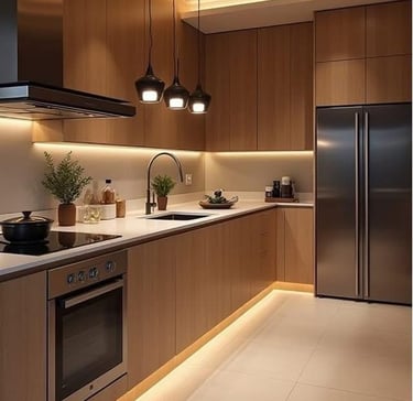 Mutfak tasarımı uygulamasıyla düzenlenen alan