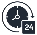 An icon with transparent background representing the idea of getting quote in 24 hours