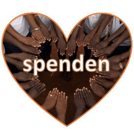 Herz aus Kinderhänden mit Aufschrift spenden