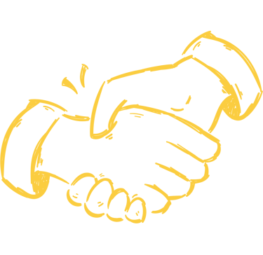 Icone de deux mains qui se serrent pour mettre en avant notre valeur qui est le respect des coutumes