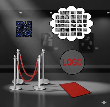 Verschiedene optionale Wahlmöglichkeiten für die Fotobox