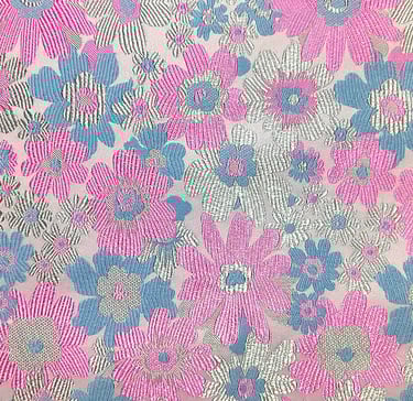 Close-up of a floral jacquard fabric