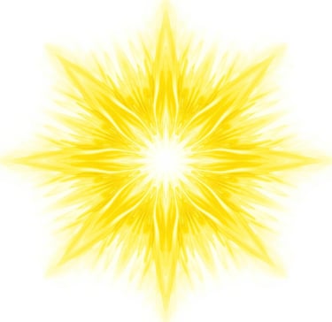 A bright yellow starburst pattern with a glowing white center, resembling a radiant sun or flower.