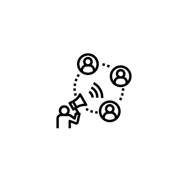 desenho de uma pessoa segurando um megafone