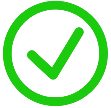 a green checkmark contained within a green circle