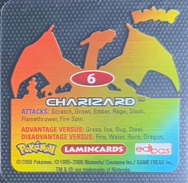 6 Dracaufeu Lamincards square édition