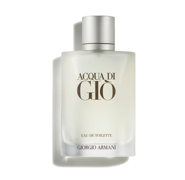 Acqua di Gio Giorgio Armani Eau de Toilette cologne bottle for men on a white background.