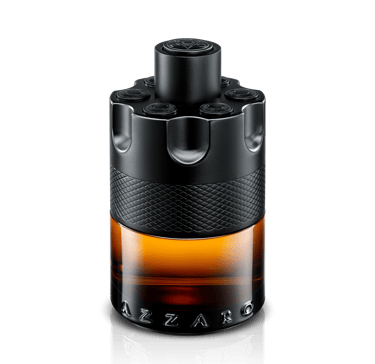 Azzaro Wanted by Night Eau de Parfum bottle with a black revolver cylinder cap.