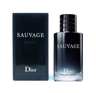 Dior Sauvage Eau de Toilette bottle and dark blue luxury fragrance packaging box.