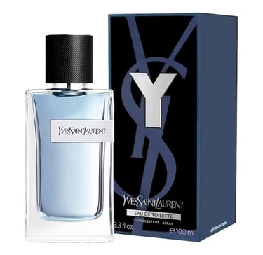 Yves Saint Laurent Y Eau de Toilette cologne bottle and packaging for men.
