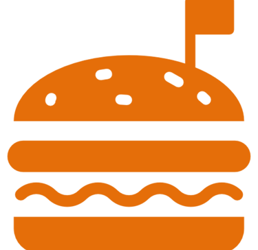 icone hamburguer cor laranja com fundo transparente