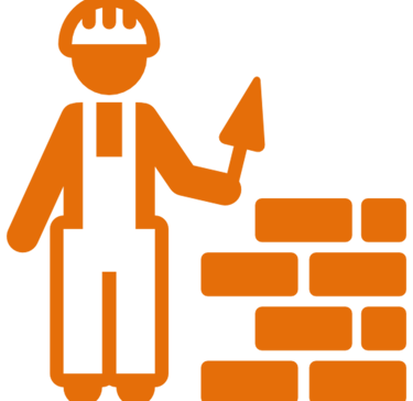 icone material de construção cor laranja com fundo transparente