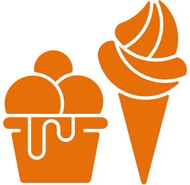 icone açaiteria cor laranja com fundo transparente