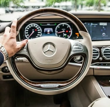 Luxury private chauffeur service in Switzerland with modern, comfortable vehicle