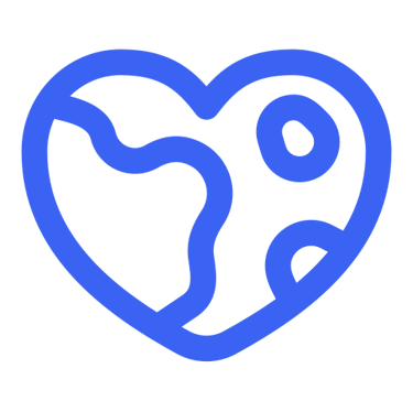 heart globe icon