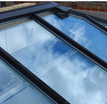 three conservatory window panels