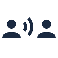 ícone de pessoas conversando, representa o entendimento da demanda na primeira etapa da metodologia