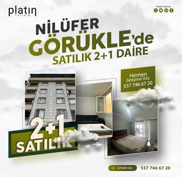 Bursa, Nilüfer, Görükle Satılık 2Plus1 En Üst Kat Daire | Platin Yatırım | Görükle Satılık Ev