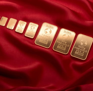 gold bars layed out in a row symbolizing blog post augusta precious metals, a gold ira company and why you should choose them