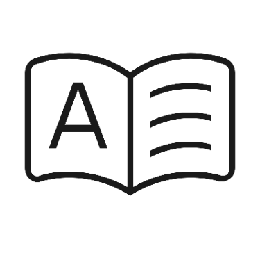 Icon of a book with the letter A, symbolising Beth's retail black book