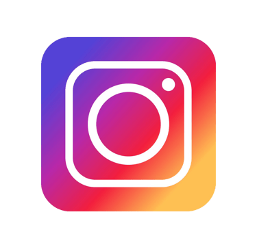 Official Instagram app logo with a white camera outline on a vibrant purple, pink, and orange gradient background.